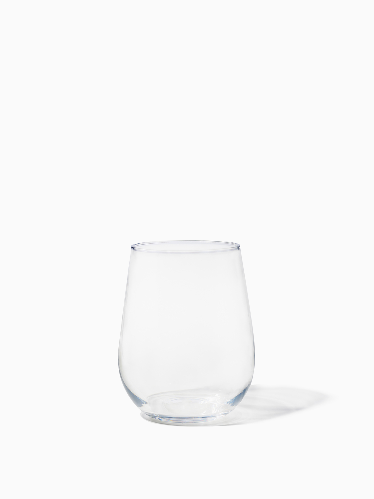 Visions 8 oz. Heavy Weight Clear Plastic Stemless Wine Glass - 16/Pack
