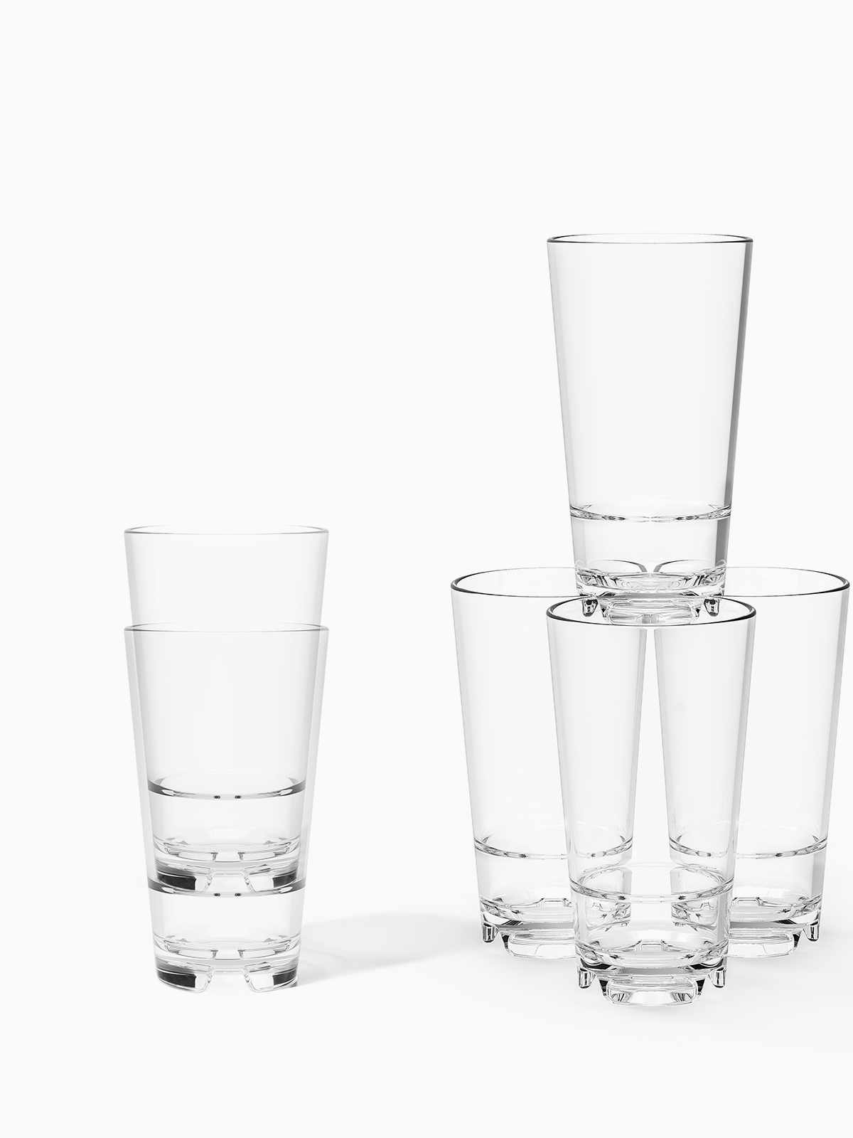 TOSSWARE Reserve 16oz Pint Glasses Set of 4 - Clear